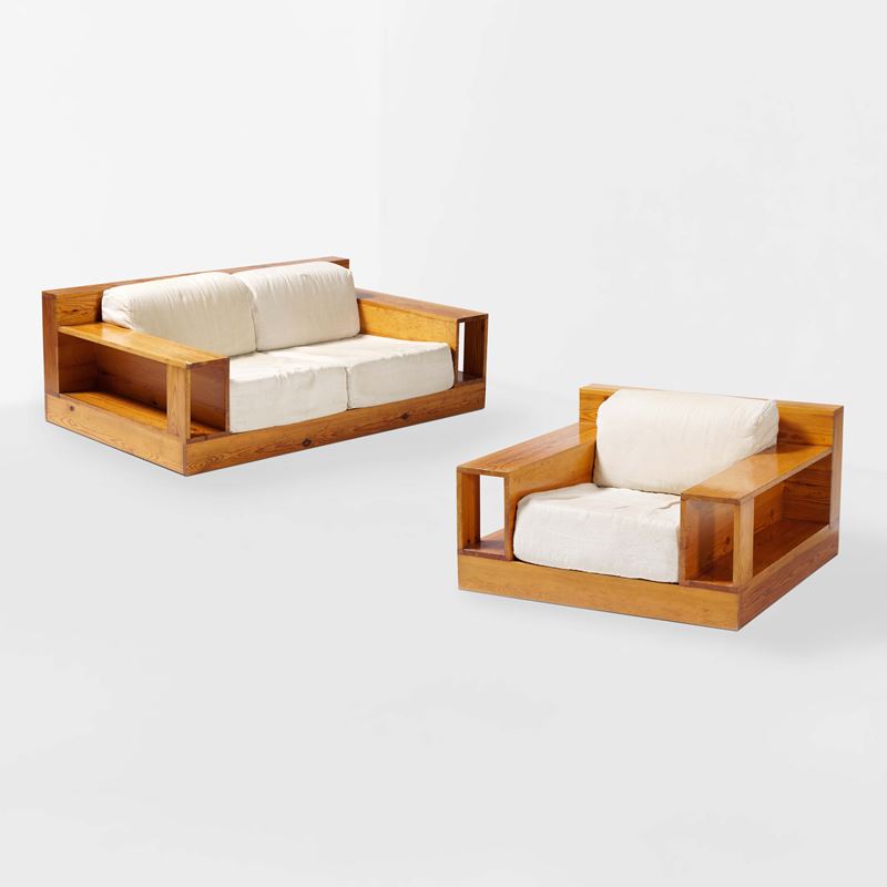 Set di divano e poltrona.  - Auction Design Lab - Cambi Casa d'Aste