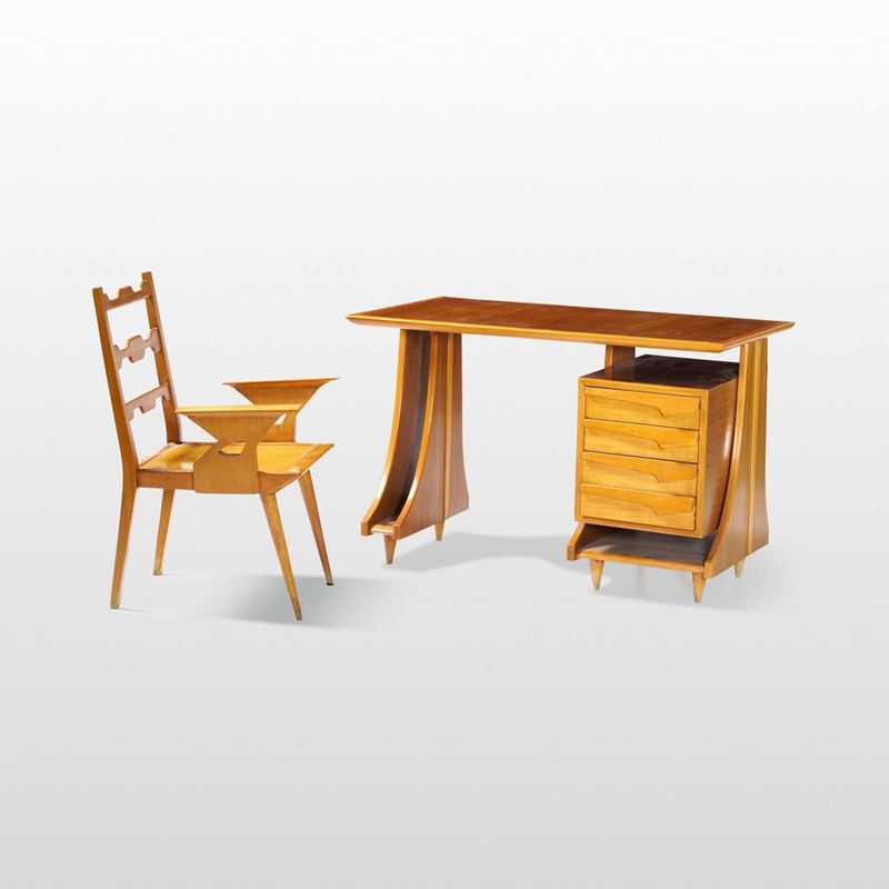 Scrivania con sedia  - Asta Design - Cambi Casa d'Aste