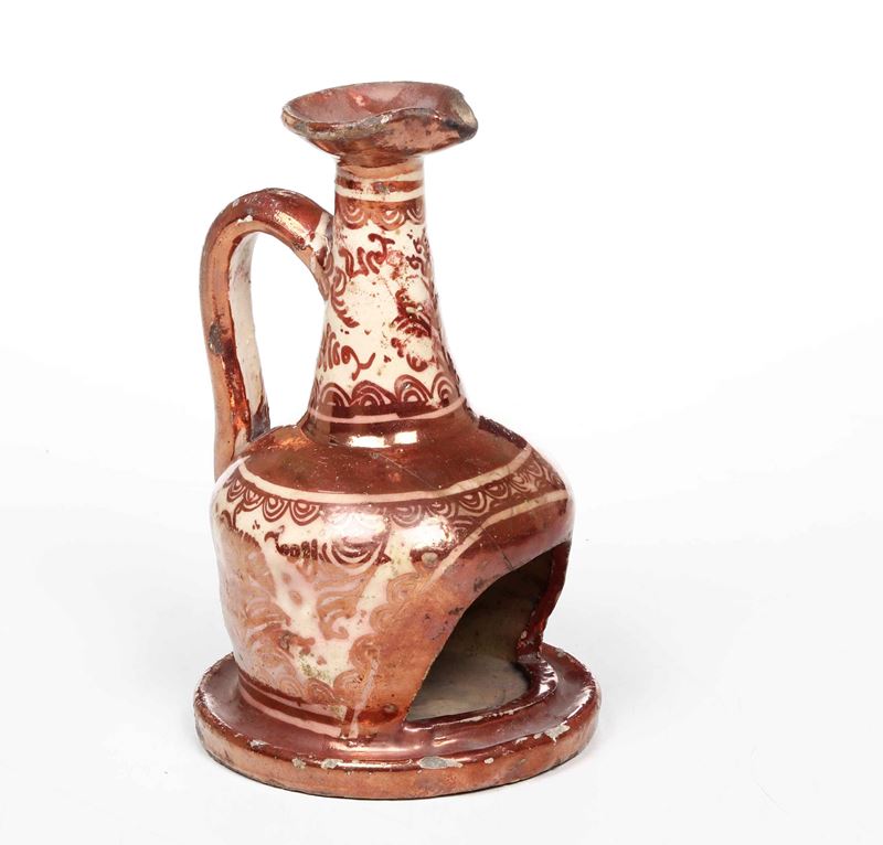 Lampada a olio Spagna, Manises, XVIII-XIX secolo  - Auction Majolica and Porcelains - Cambi Casa d'Aste