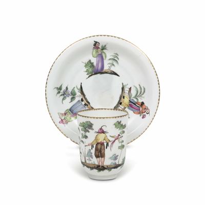 Tazza con Piattinodoccia, Manifattura Ginori, 1810-1840