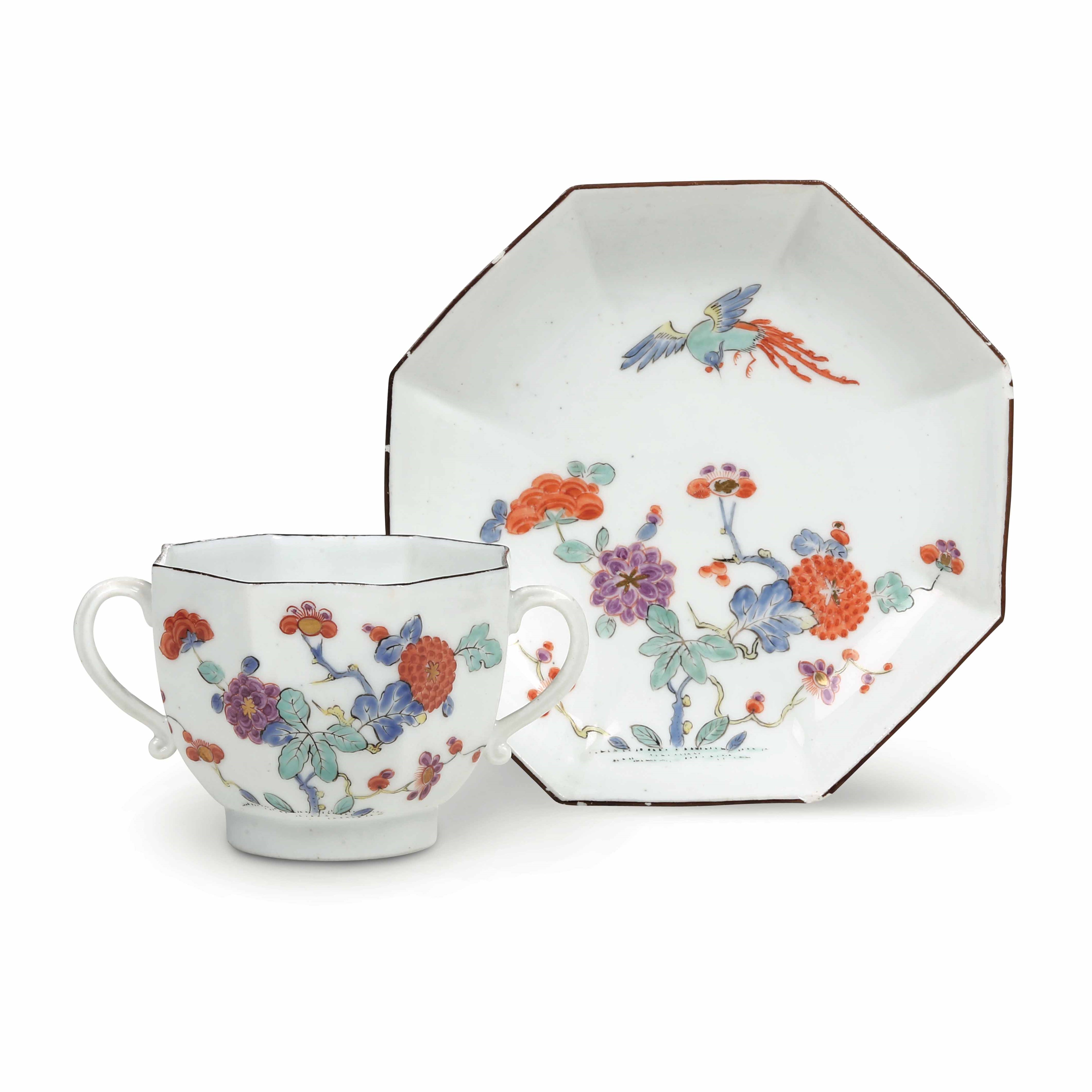Rara Tazza con Piattinomeissen, 1725-1730