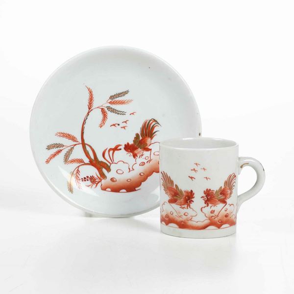 Una tazza e un piattino Doccia, Manifattura Ginori, inizi del XIX secolo