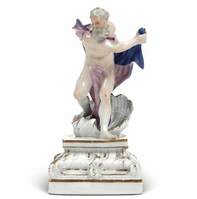 Figurina di Nettuno.meissen, 1750 Circa.