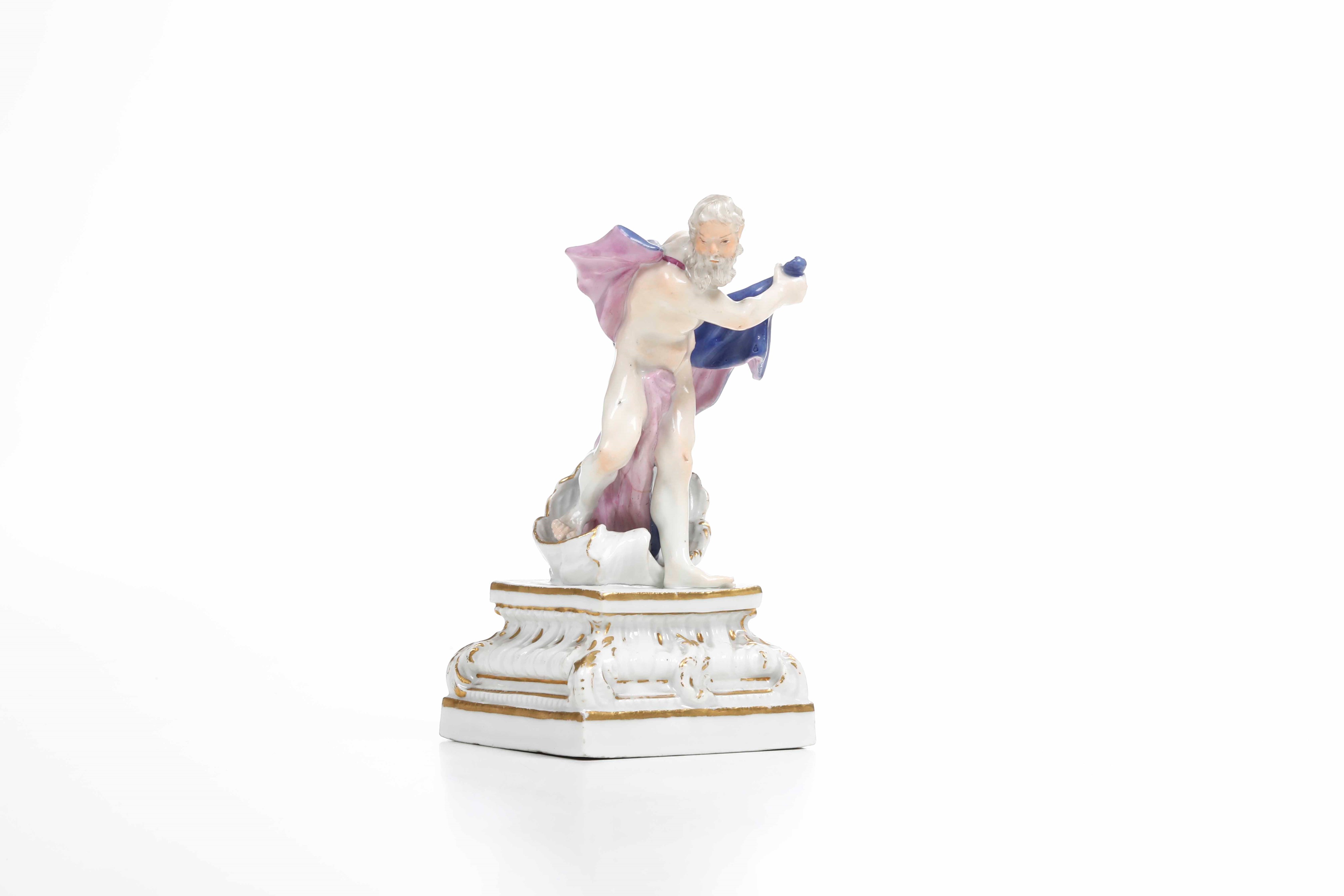 Figurina di Nettuno.meissen, 1750 Circa.