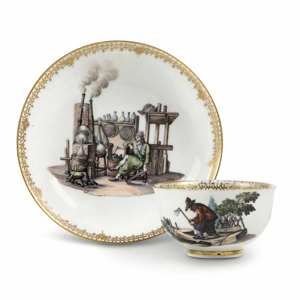 Mug with saucer Meissen, 1745-1750