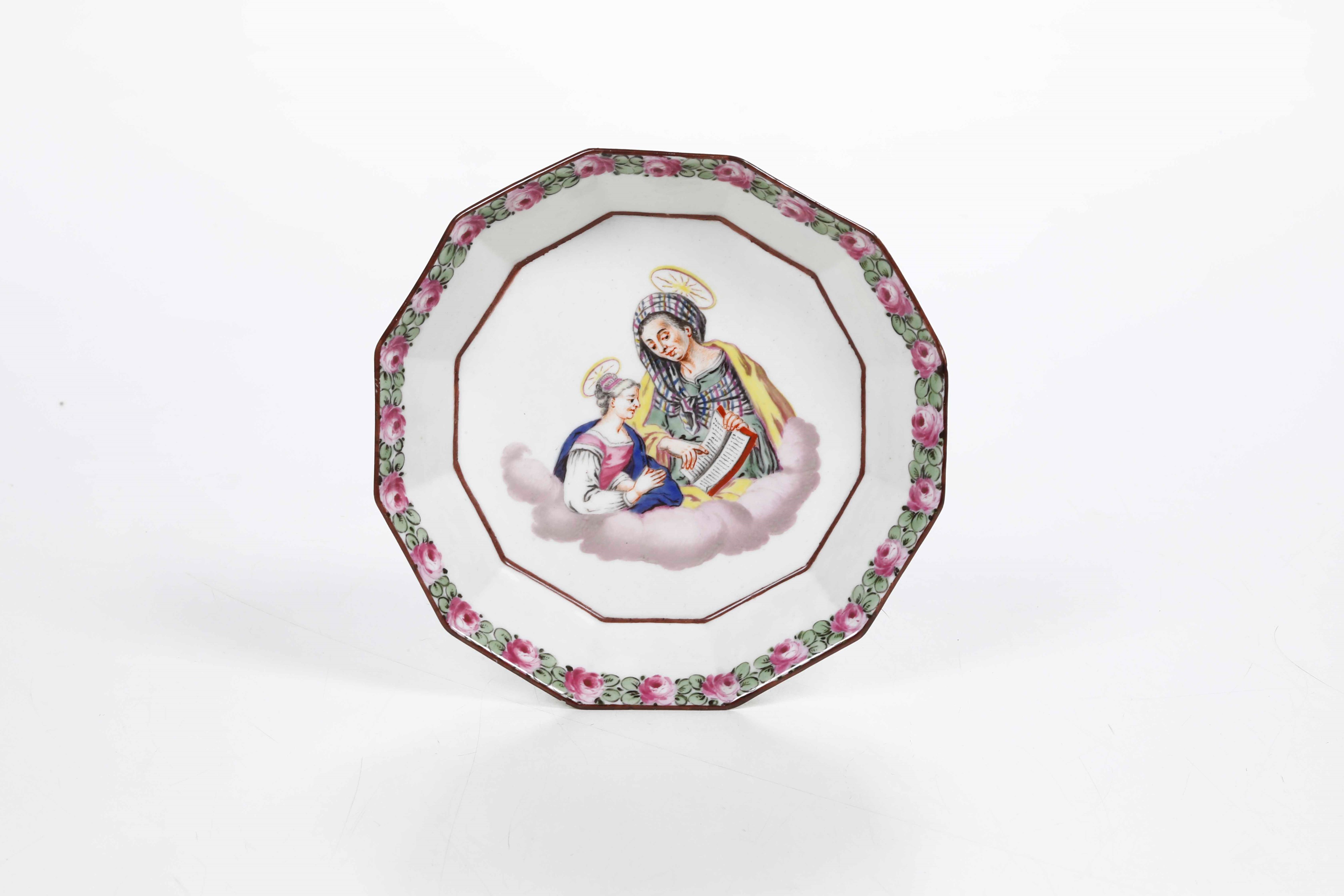 Tazza con Piattinonymphenburg, 1790 Circadecorazione Probabilmente di Johann Klein (1750-1815)
