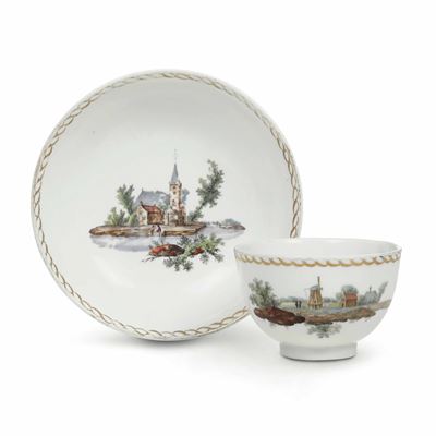 Tazza con Piattino.olanda, Manifattura L’aia (den Haag), 1776-1790.