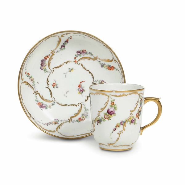 Cup and saucer Vinovo, 1776-1779 (Hannong period)