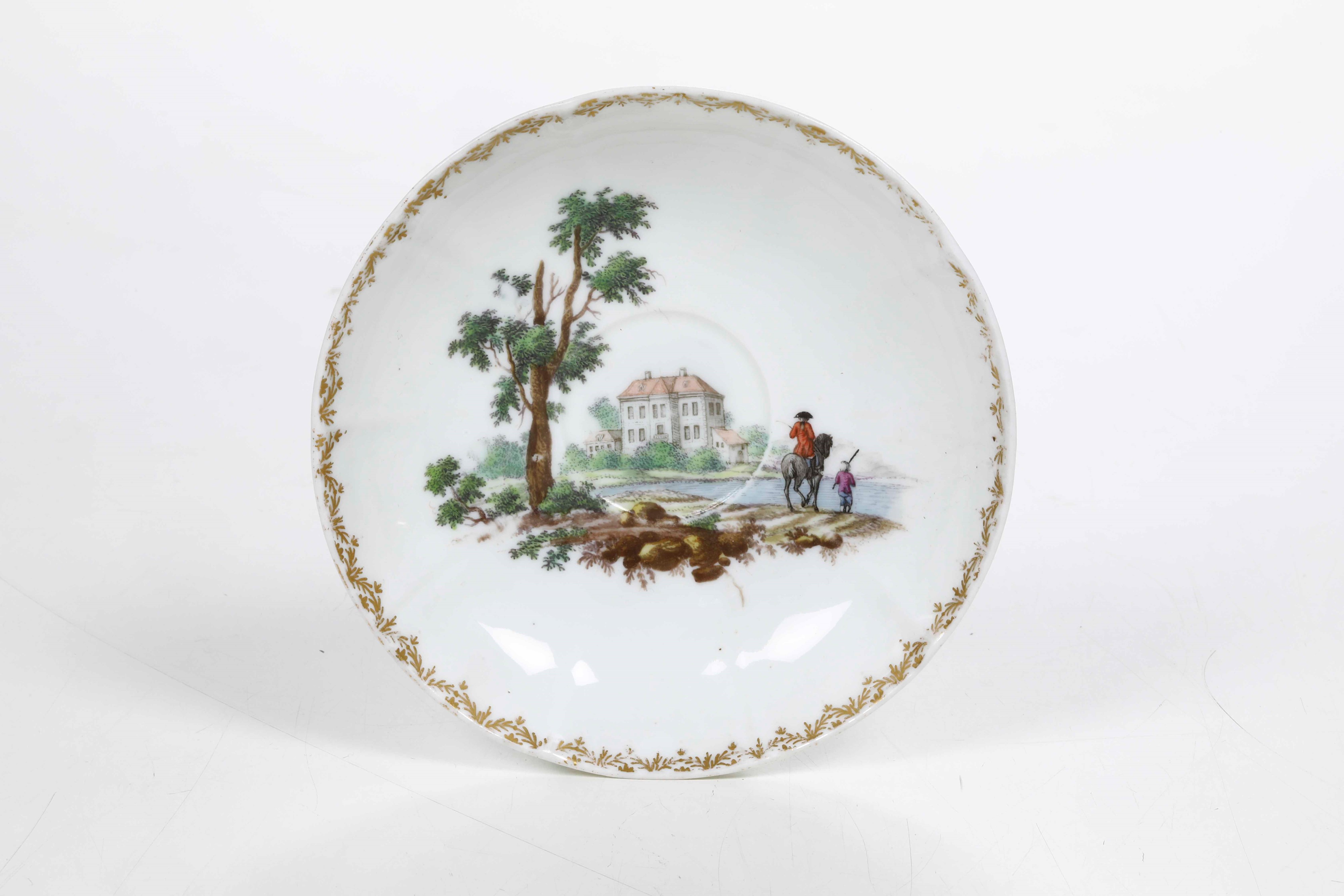 Tazza con Piattino.danimarca, Manifattura Royal Copenhagen, Ultimo Quarto del XVIII Secolo.