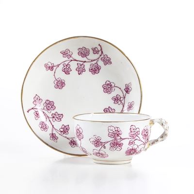 Tazza con Piattino.germania, Manifattura di Nymphenburg, 1750-1775 Circa.
