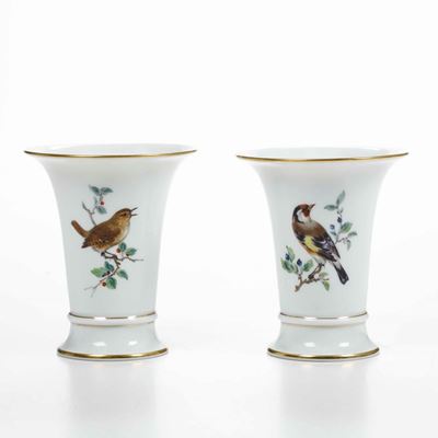 Coppia di Vasi a Tromba Meissen, XX Secolo