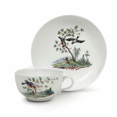 Tazza con Piattino.germania, Manifattura di Ansbach, 1765 Circa.