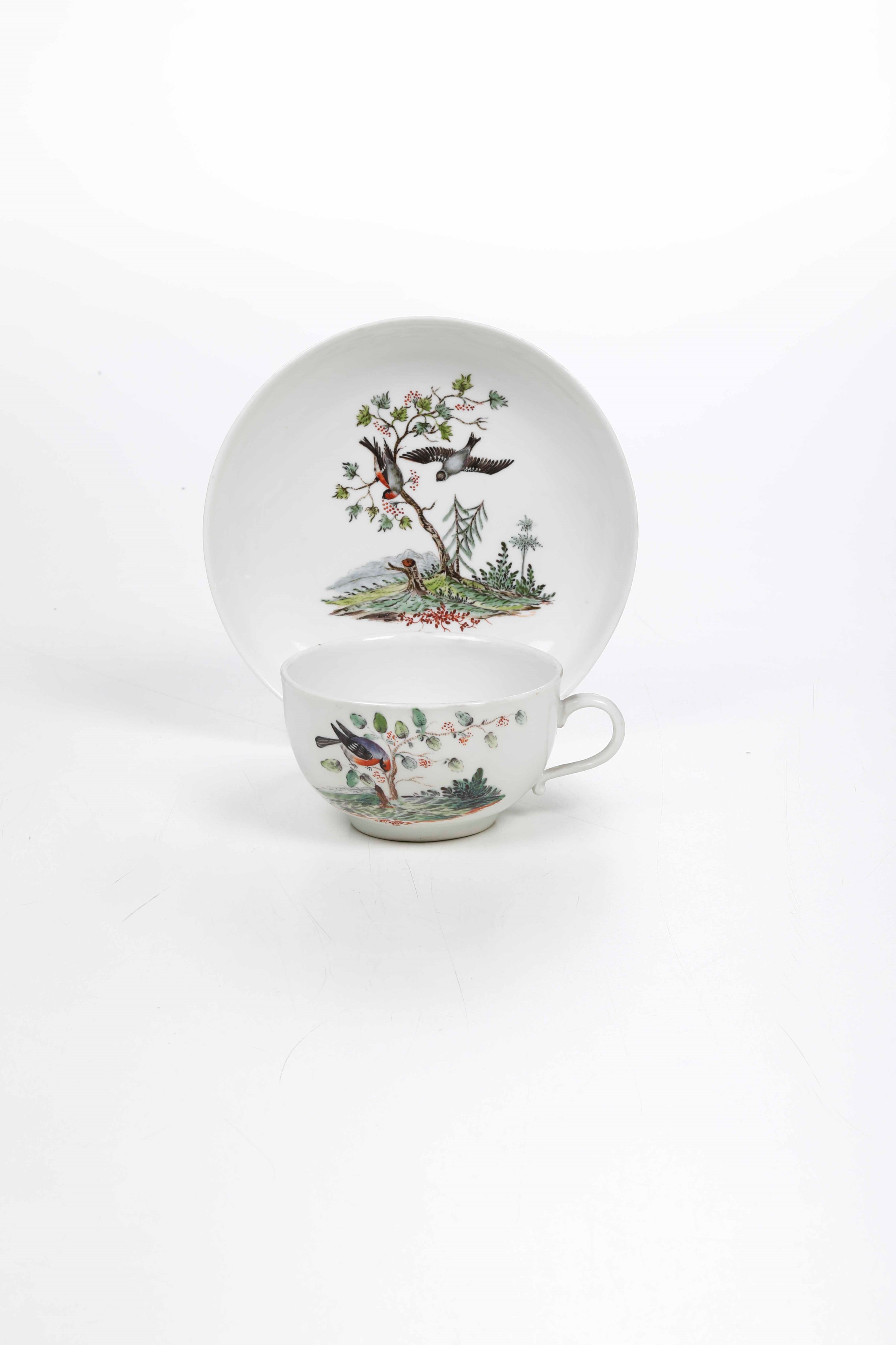 Tazza con Piattino.germania, Manifattura di Ansbach, 1765 Circa.
