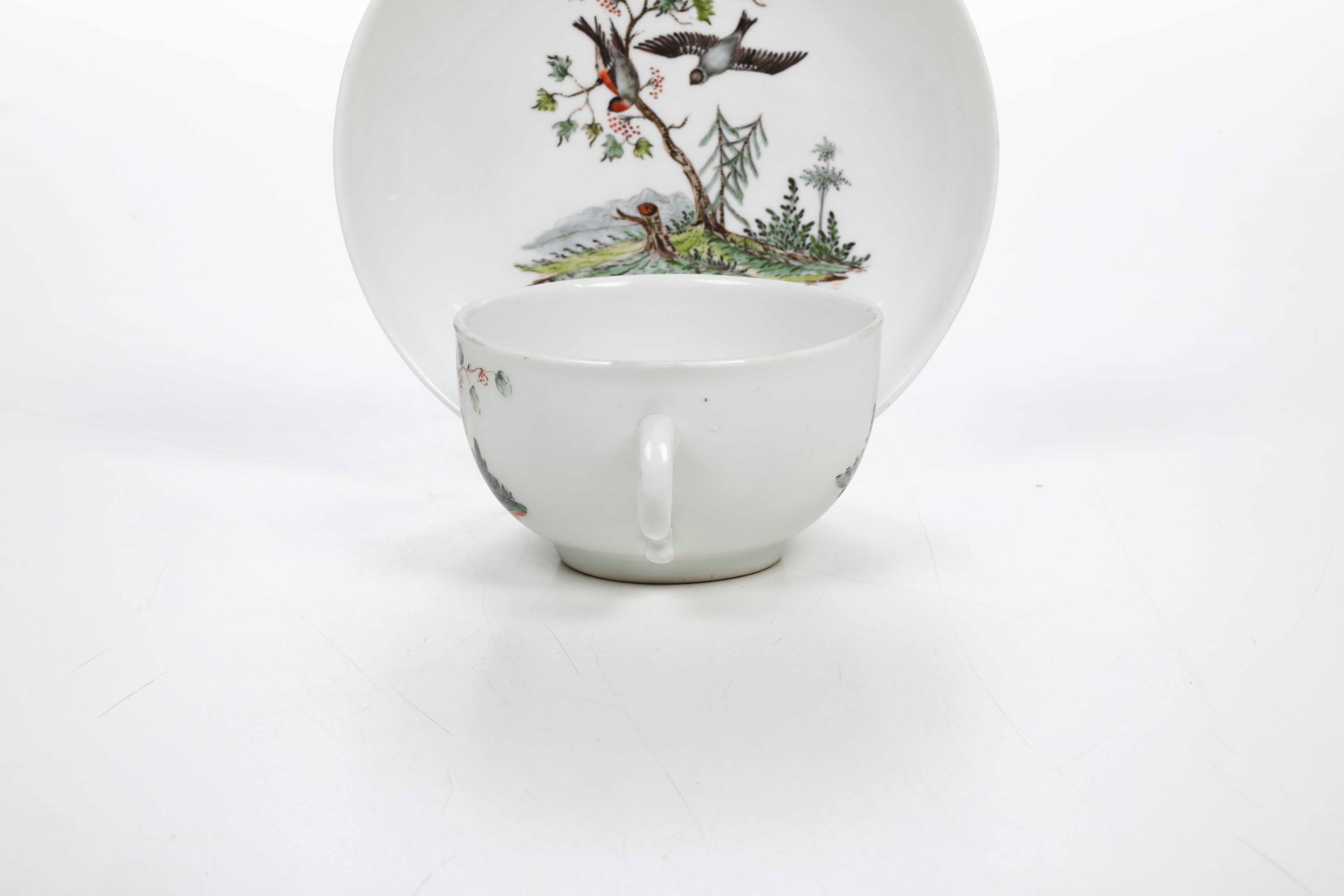 Tazza con Piattino.germania, Manifattura di Ansbach, 1765 Circa.