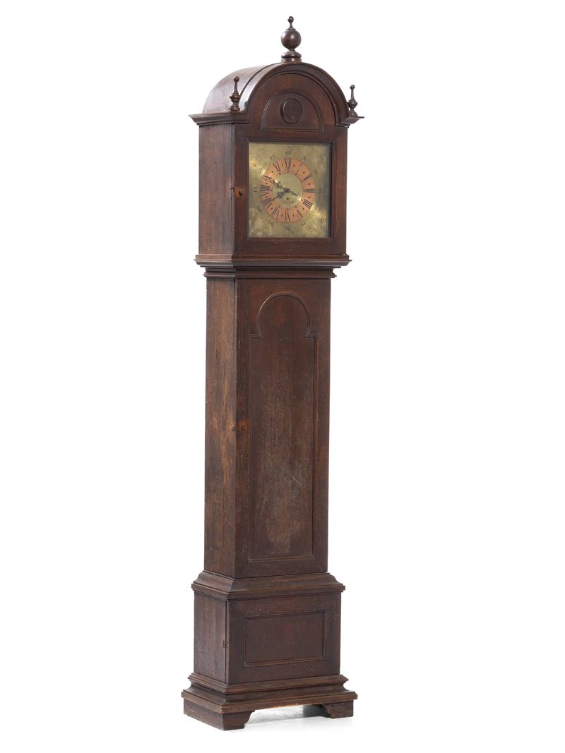 Pendola a torre, cassa in legno. XIX secolo  - Asta Pendole e orologi  - Cambi Casa d'Aste