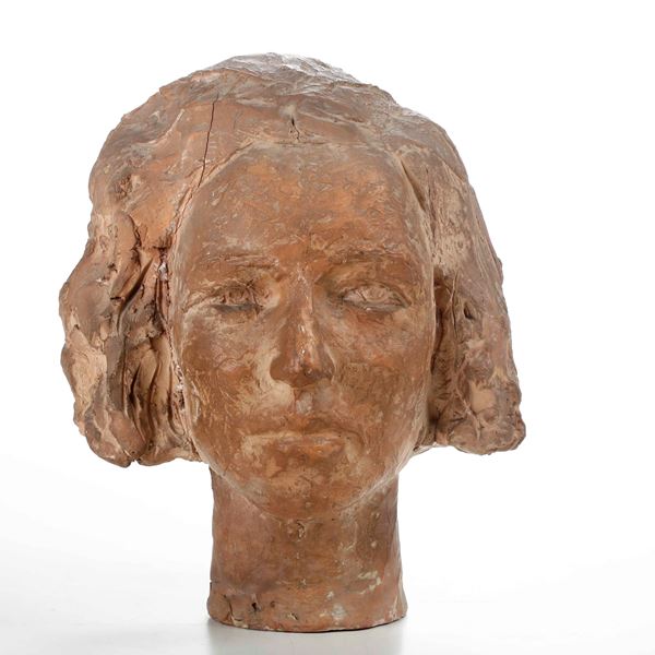 Testa di donna, argilla, XX secolo