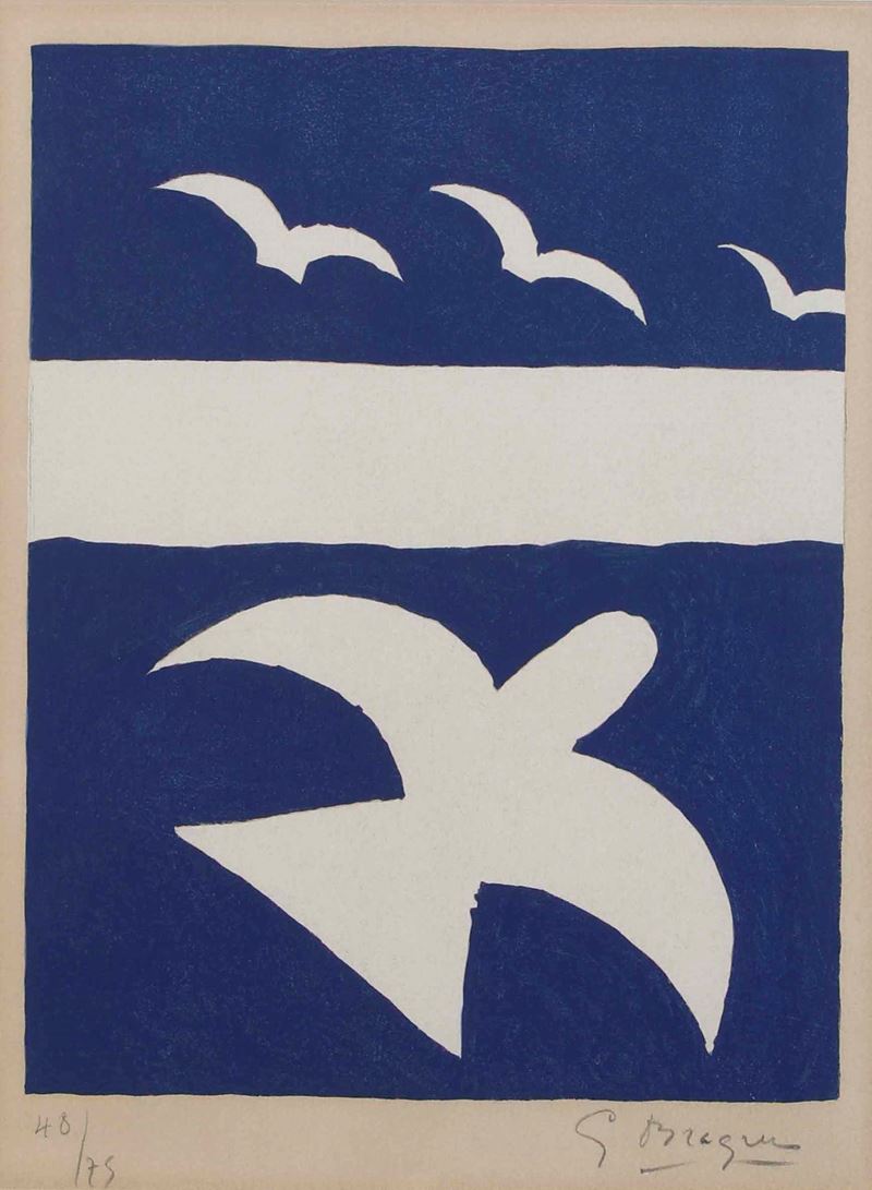 Georges Braque : Oiseaux  - litografia - Asta Prints and Multiples - Cambi Casa  [..]