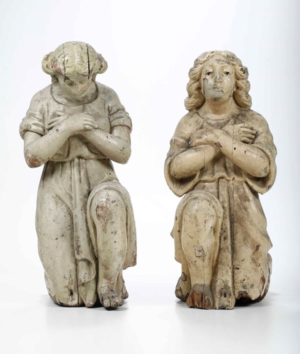 Coppia di angeli in adorazione, XVIII secolo
