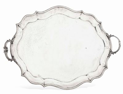 Raro Vassoio. Argento Fuso, Sbalzato e Cesellato. Bergamo, Argentiere Pietro Filiberti (1742-1811...