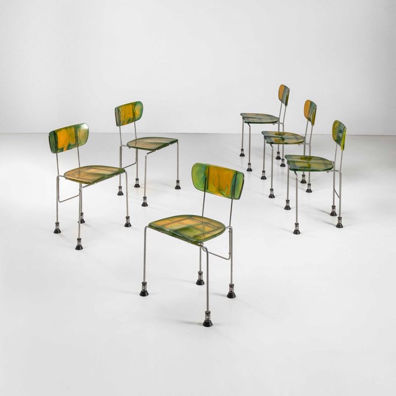 Gaetano Pesce : Sei sedie mod. 543 Broadway  - Auction Fine Design - Cambi Casa d'Aste