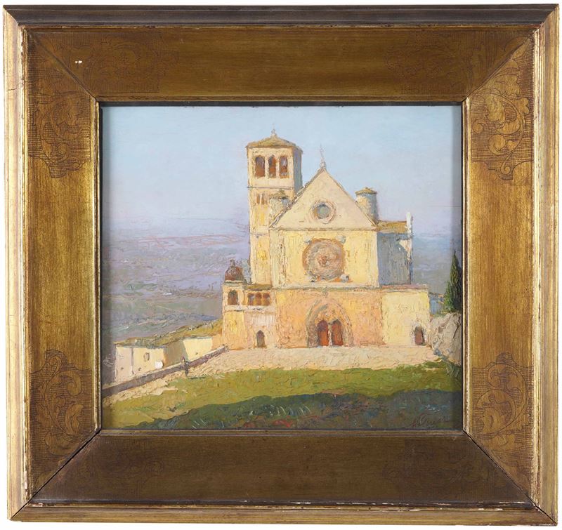 Artista del XIX secolo Basilica di Assisi  - Asta Dipinti del XIX-XX secolo - Cambi Casa d'Aste