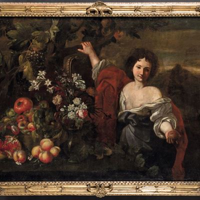 Figure Femminili con Composizioni di Fiori e Frutti
