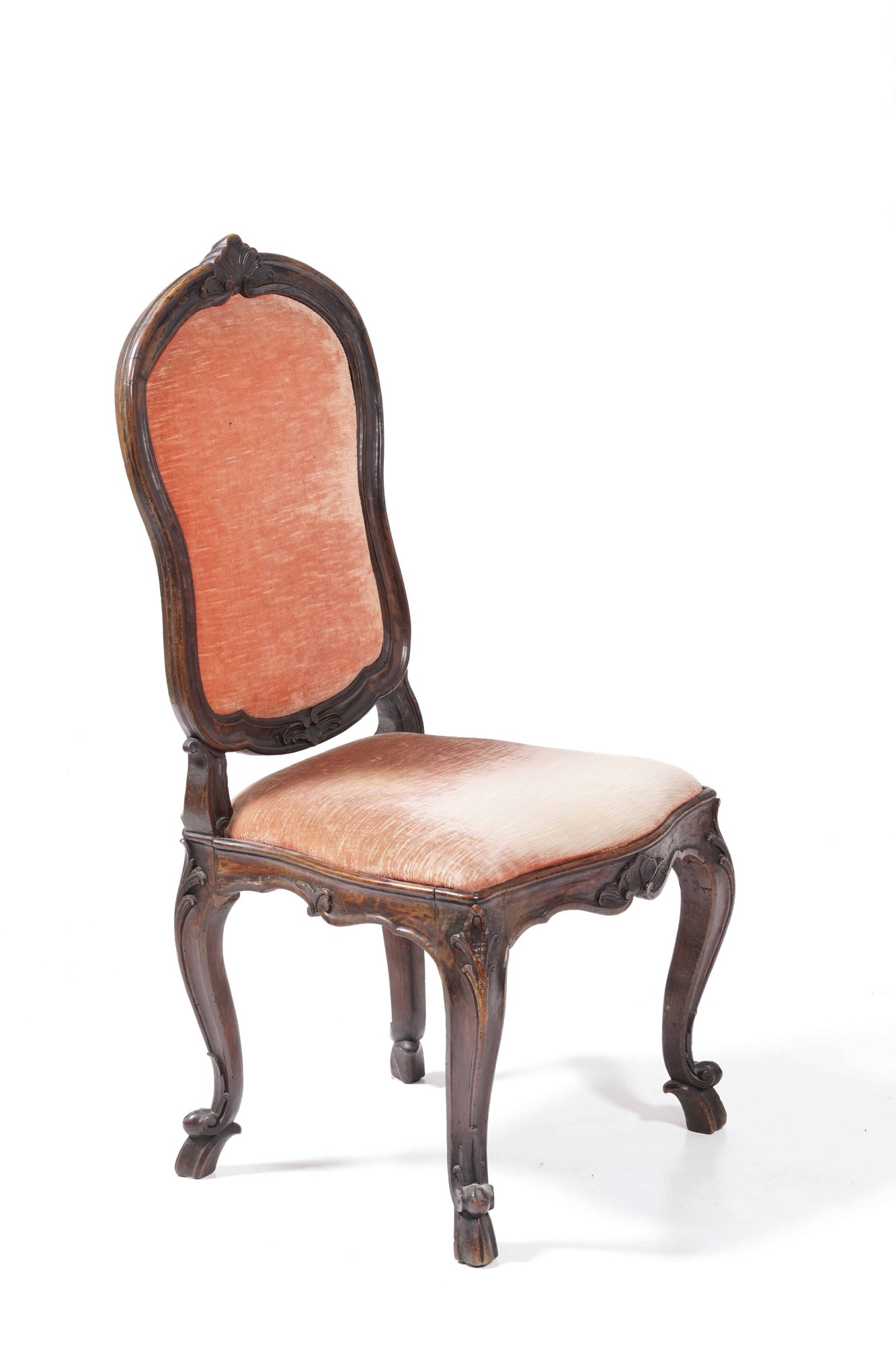 Sedia con Struttura in Legno e Rivestimento in Tessuto
