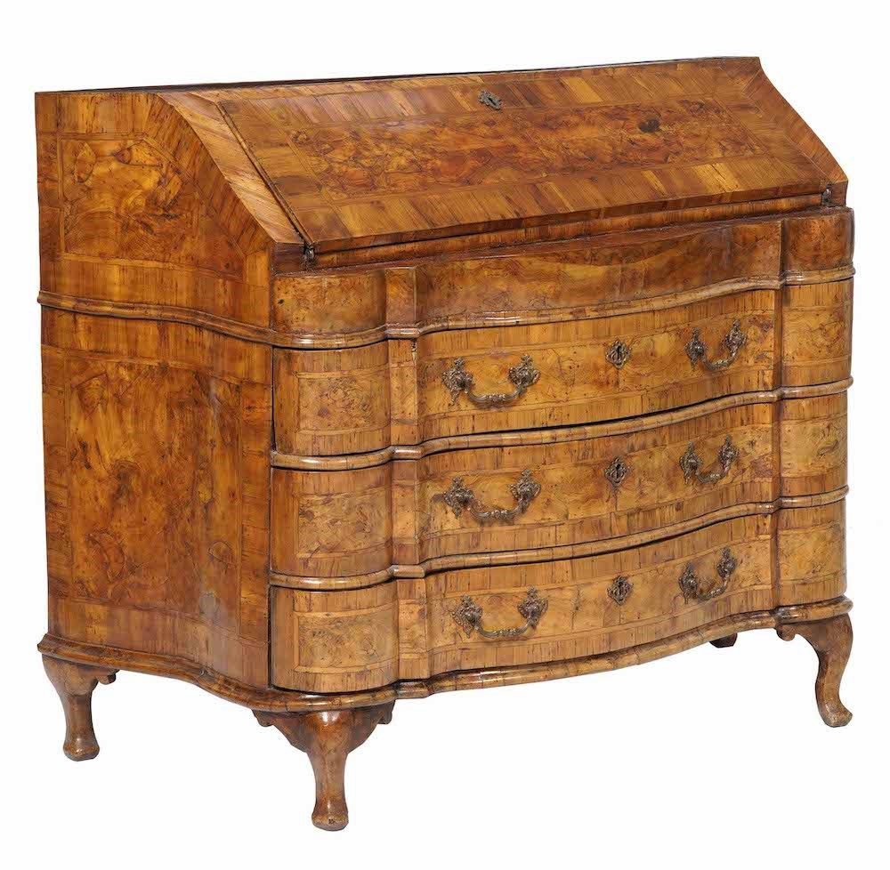 Ribalta in Legno Lastronato e Filettato. XVIII Secolo