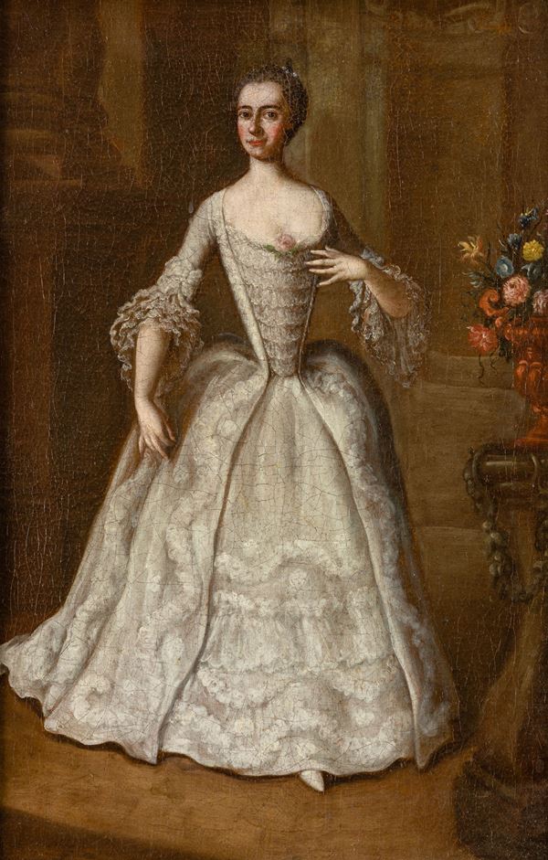 Ritratto di dama in un interno