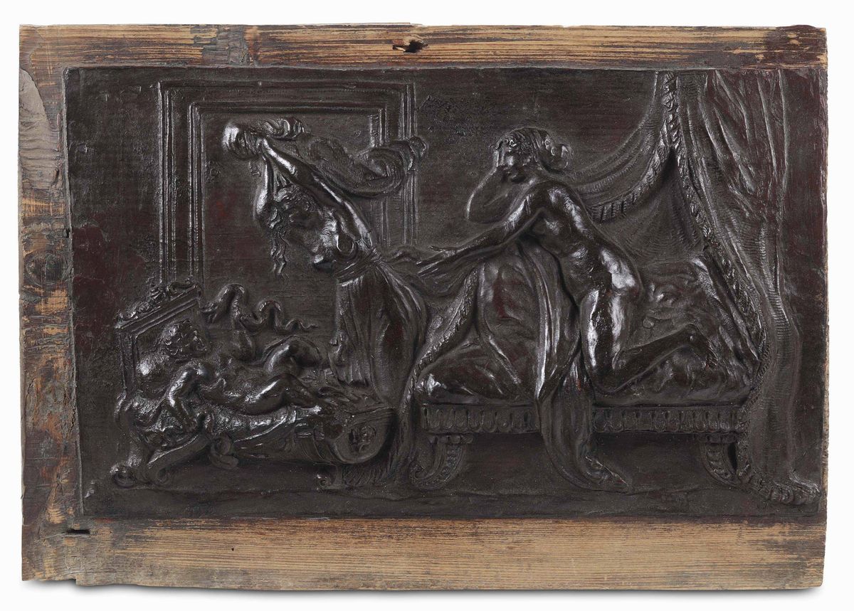 Cera Modellata su Supporto Ligneo. Arte Rinascimentale Italiana, 1545-1550 Ca. Manno Sbarri (fire...