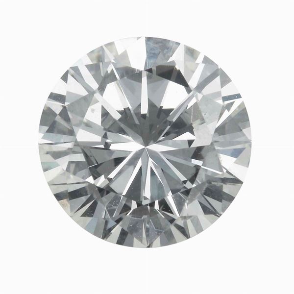 Diamante taglio brillante di ct 7.96, colore S-T, caratteristiche interne VVS2, fluorescence weak