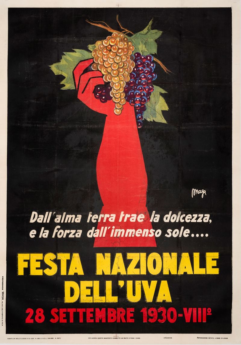 Luciano Magagnoli : Festa Nazionale dell’Uva 1930.  - Auction POP Culture and Vintage Posters - Cambi Casa d'Aste