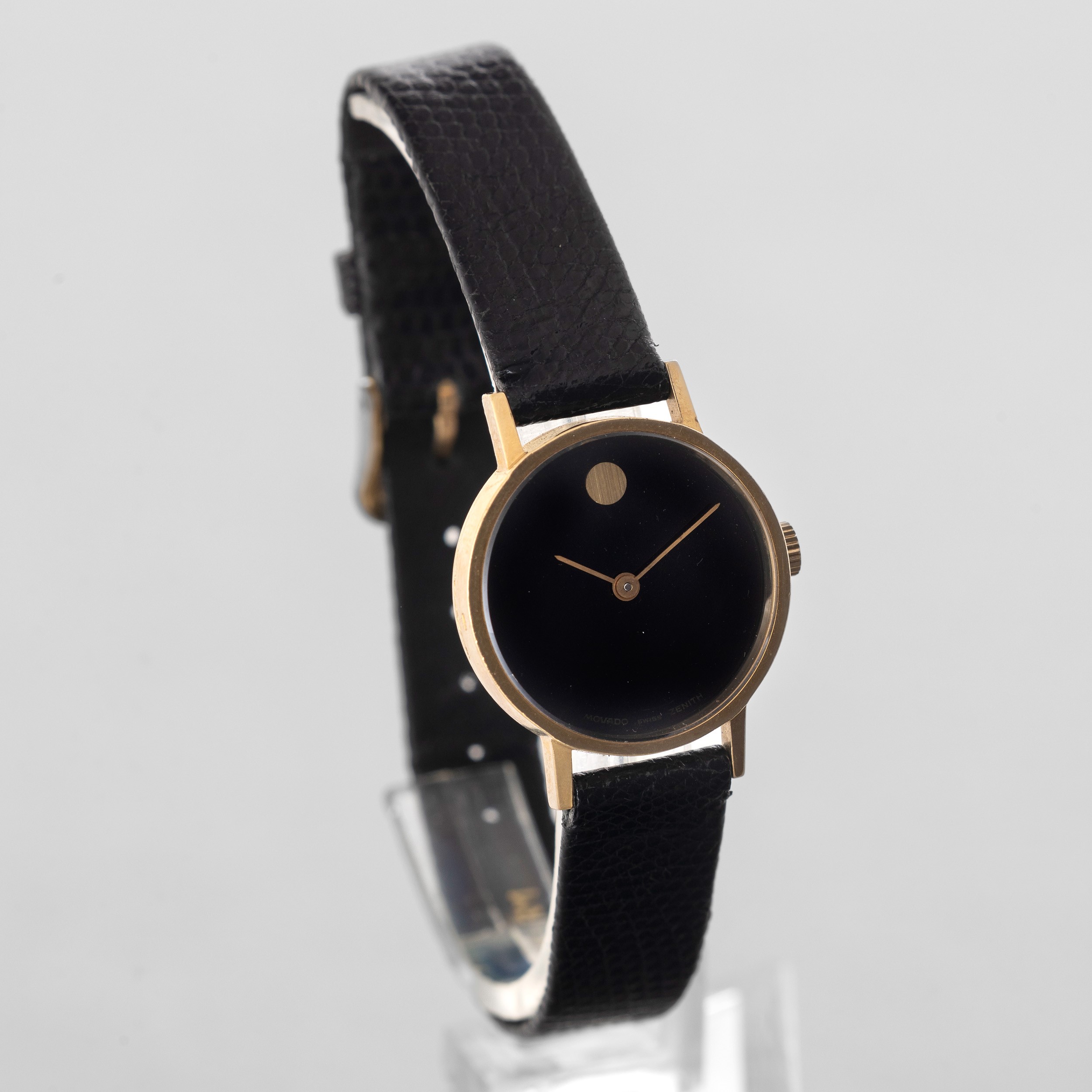 Movado Zenith Museum Lady in Oro 18k Carica Manuale Zenith, Quadrante Nero Secondi Centrali, Cint...