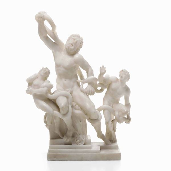 Laocoonte e i suoi figli. Alabastro scolpito. Toscana XIX secolo
