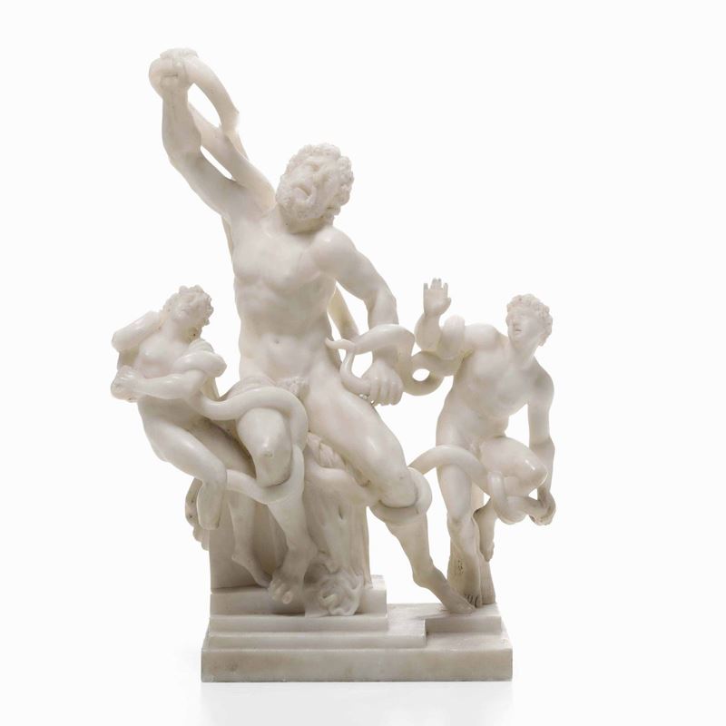 Laocoonte e i suoi figli. Alabastro scolpito. Toscana XIX secolo  - Asta Scultura e Oggetti d'Arte - Cambi Casa d'Aste