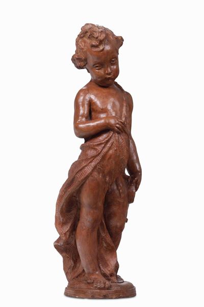 San Giovannino. Terracotta Modellata e Dipinta. Ferrante Zambini (1878-1949)