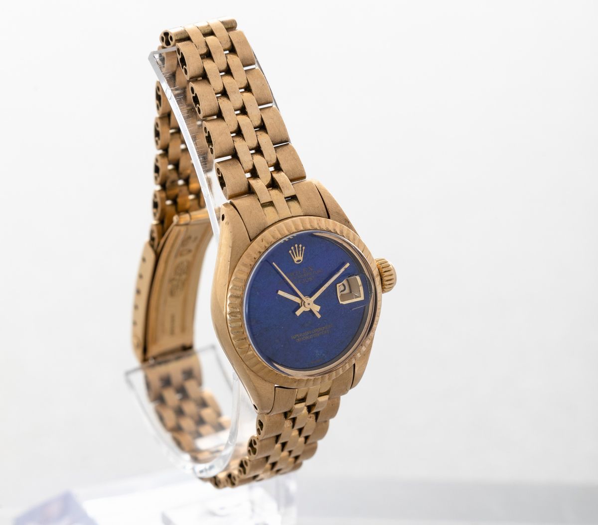 Rolex - Oyster Perpetual Datejust Lady Ref 6917 in Oro Giallo 18k, Quadrante in Lapis Lazuli, Bra...