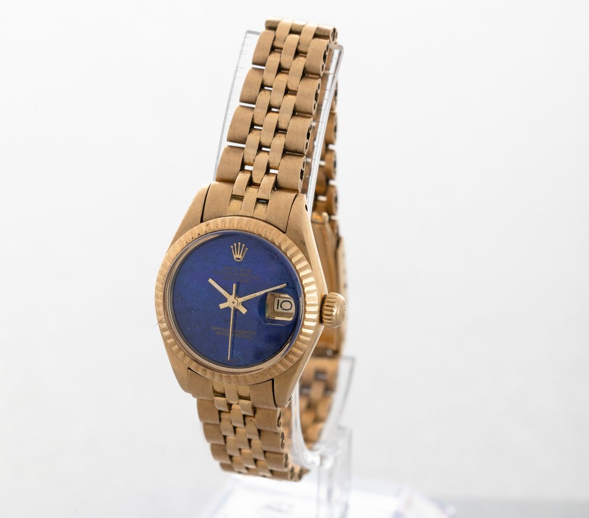 Rolex - Oyster Perpetual Datejust Lady Ref 6917 in Oro Giallo 18k, Quadrante in Lapis Lazuli, Bra...