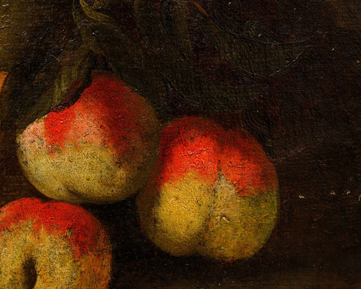 Scuola del XVIII Secolo Natura Morta con Frutta, Limoni e Fiori