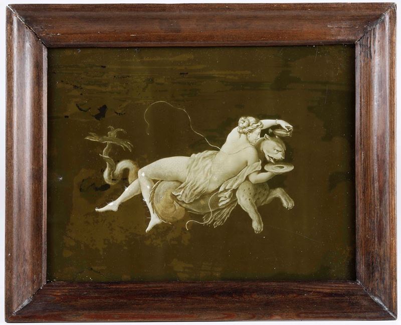 Scuola del XVIII secolo Allegoria della Temperanza  - olio su vetro - Asta Dipinti Antichi - Cambi Casa d'Aste
