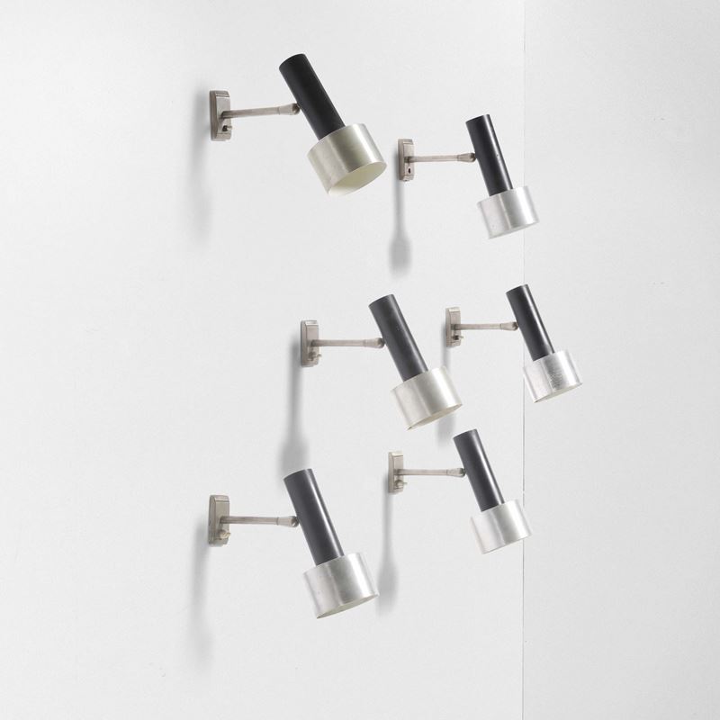 Stilux : Set di sei lampade a parete  - Auction Design Lab - Cambi Casa d'Aste