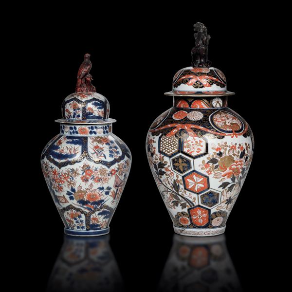 Two porcelain potiches, Japan, Arita