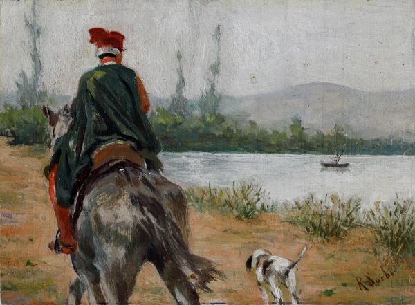 Raffaello Sorbi - A cavallo lungo l'Arno