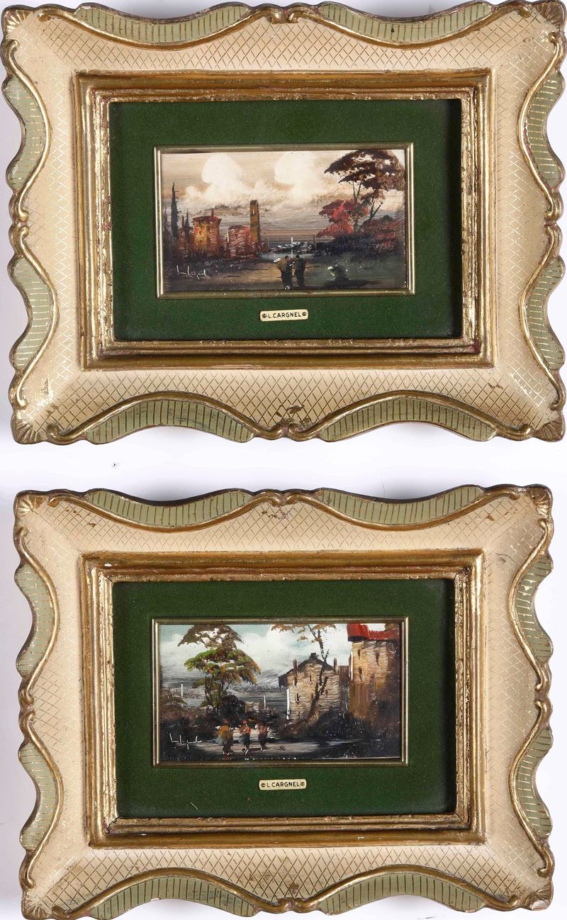 Lucio Cargnel : coppia di vedute  - Auction Painting of the XIX-XX century - Cambi Casa d'Aste