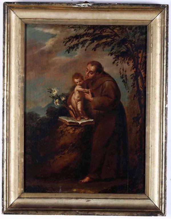 Scuola del XVII secolo San Francesco e San Giuseppe con il Bambino