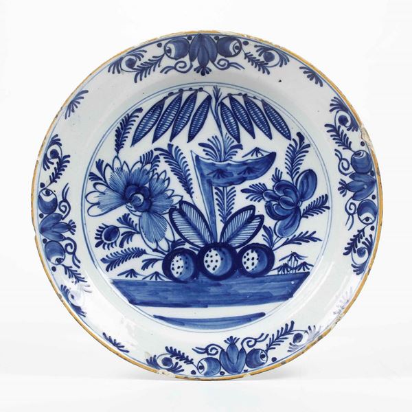 Grande piatto Olanda, Delft, XVIII secolo
