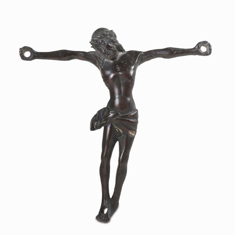 Corpus Christi. Bronzo con tracce di doratura. Germania XV secolo  - Auction Sculpture and Works of Art - Cambi Casa d'Aste