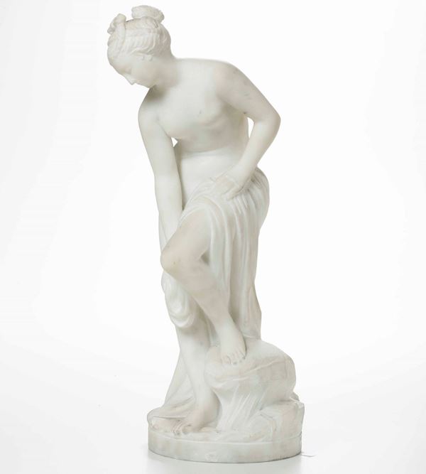 Venere al bagno. Apres Etienne Maurice Falconet (Parigi 1716-1791). marmo di Carrara, XIX-XX secolo