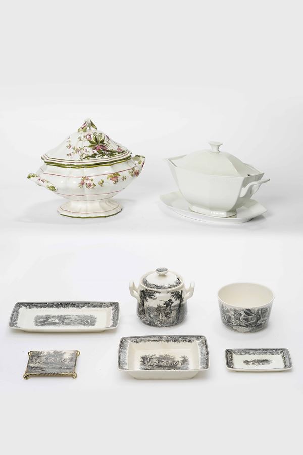 Lotto misto di ceramiche.  Manifatture, Villeroy e Bosch, Bavaria e  Nove di Bassano, XX secolo.
