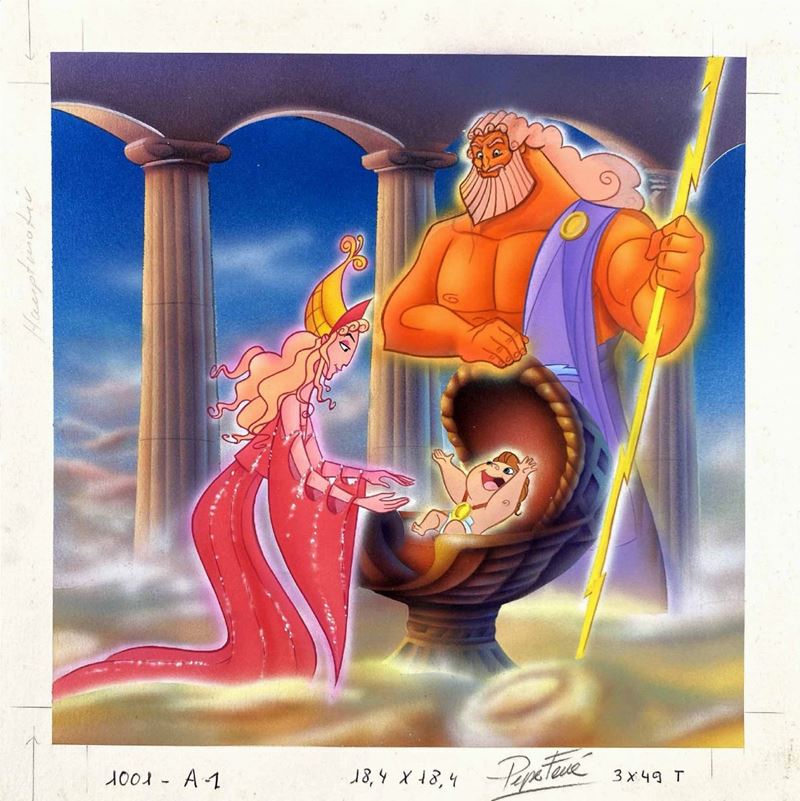 Josep Ferr&#232; : Zeus, Alcmena e il Piccolo Hercules  - Auction Comics - Cambi Casa d'Aste